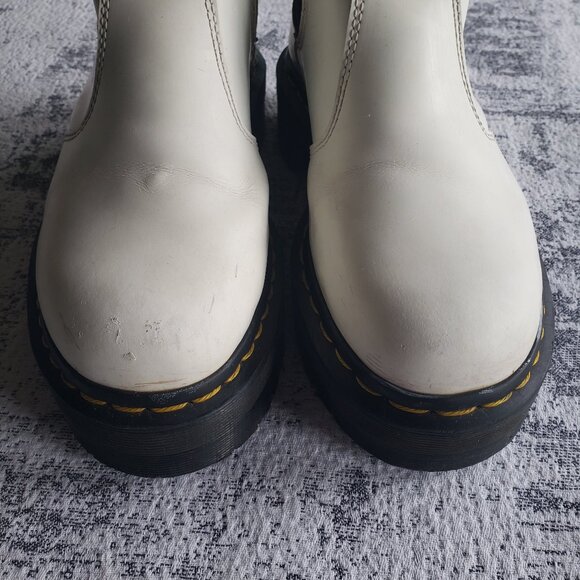 White Doc Marten Platform Quad Chelsea Boots Size 6 [Men's Sz5] - Picture 7 of 16